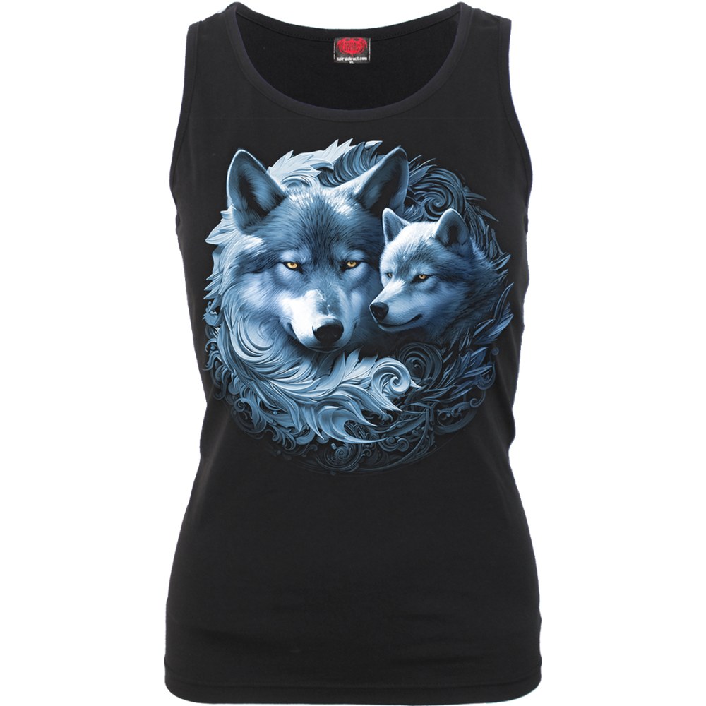 Spiral - Wolf Guardian Sleeveless top - Black